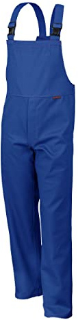 Qualitex Schweißerschutzhose Arbeits-Latzhose 370 EN470-1/531 flammhemmend - Kornblau - Größe: 106