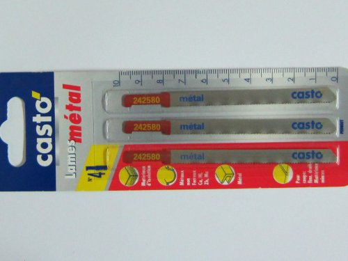 3 Stichsägeblätter No.4, Aufnahme für Peugeot-Geräte für Metall