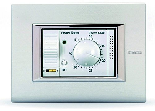 Fantini Cosmi C48B Termostato Ambiente da Incasso con Manopola, Bianco