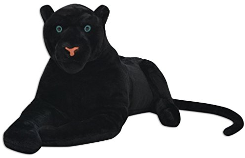 Fest-night XXL Plüschpanther Panther-Form Plüschtier 146x40cm Stoffpanther Stofftier Plüsch Kuscheltier Spielzeug als Geschenk für Kinder - Schwarz