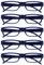 The Reading Glasses Company OPULIZE ACE Lesebrille für Damen und Herren - 5er-Pack - Schmaler Rechteckiger Rahmen - Komfort Federscharniere - Kratzfest - Blau +1.00