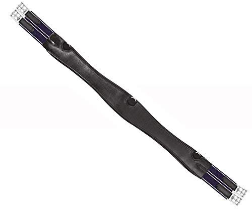 Passier geschweifter Leder Sattelgurt lange Form schwarz, havanna oder teak, Größe:145, Farbe:schwarz