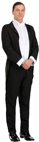 Fun Costumes Men's Butler Fancy Dress Costume, Formal Black Tuxedo with Tailcoat & Bowtie, Stylish Server Fancy Dress Costume for Halloween Cosplay