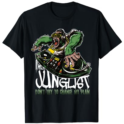 I´m a junglist Jungler Gorilla DNB Drum and Bass Music T-Shirt