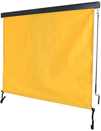 Estor vertical HWC-F42, toldo vertical para exteriores, protección UV, tela 50, 250 x 180 cm, amarillo