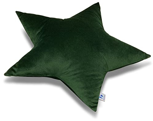 Pepi - Kuschelkissen Kinder - Handgenäht Kissen Kinderzimmer - Kinder Kissen Stern - Baby Kissen Deko - Sternkissen Dark Green