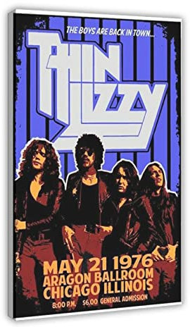 Thin Lizzy Retro Klassische Musik Sänger Cover 1 Leinwand Poster Wandkunst Dekor Druck Bild Gemälde für Wohnzimmer Schlafzimmer Dekoration Rahmen: 40 x 60 cm