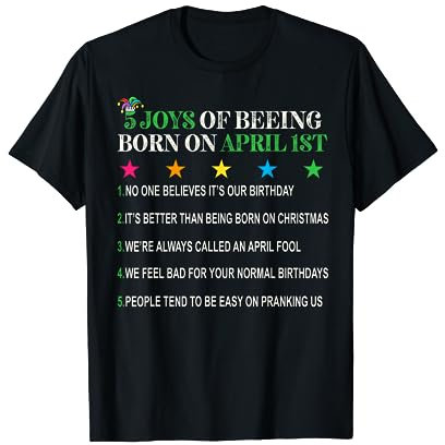 Lustiger Scherzartikel mit Aufschrift Born on April, 1. Geburtstag T-Shirt