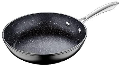 MasterPro - Forged Aluminium Frying Pan, 24cm - Induction Base with Non-Stick Internal Coating, Professional Quality, Improved Heat Retention & Distribution