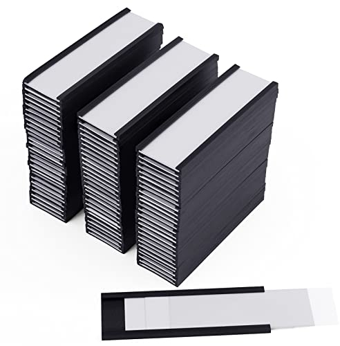80 Stück Magnetische Etikettenhalter, HAOTIAN-X 3x1 Zoll C-Kanal Magnetetiketten-Kartenständer mit 80 Klare Schutzfolien und 160 Weiße Papierstreifen für Büro, Lager, Regal, Schrank