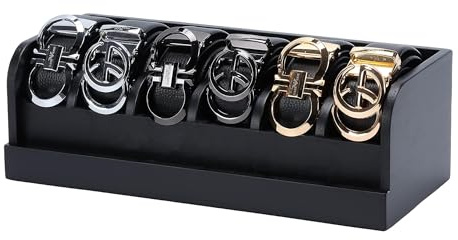 MinBoo Bambus-Gürtel-Organizer-Box, 6 Fächer, Gürtel-Organizer für Schrank und Schublade, Gürtel-Aufbewahrungs-Organizer und Displayer, Gürtel-Organizer für Männer und Frauen