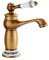 Waschtischarmatur mit Zugstange Mischbatterie Waschbecken aus Messing Keramik, Wasserhahn Bad Armatur Waschbecken Waschbeckenarmatur Wassersparend Rostfrei, Matt Bad Wasserhahn Antik