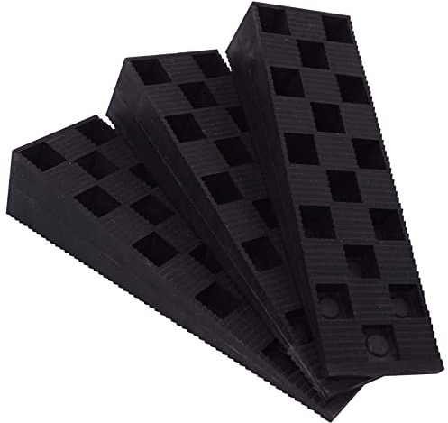SKIR'CO (4 Stück) schwarze Kunststoff-Rippenkeile 149 x 45 x 30 mm zum Nivellieren, Abstandskeile, ineinandergreifende Keile