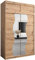KRYSPOL Schwebetürenschrank Madryt 150 cm mit Spiegel Kleiderschrank mit Kleiderstange und Einlegeboden Schlafzimmer- Wohnzimmerschrank Schiebetüren Modern Design (Artisan Eiche mit Erweiterung)