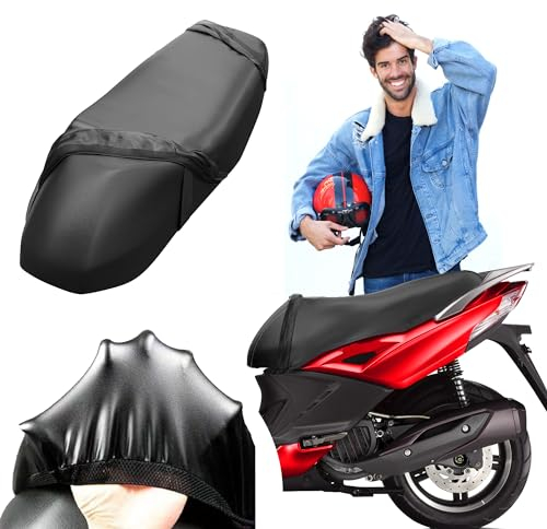 Autodomy Funda Asiento Moto Talla M para Asientos de 58 a 65 cm | Funda para Asiento Moto Antideslizante y Resistente a Arañazos | para Todo Tipo de Motos y Scooters | Protege de la Lluvia y el Sol