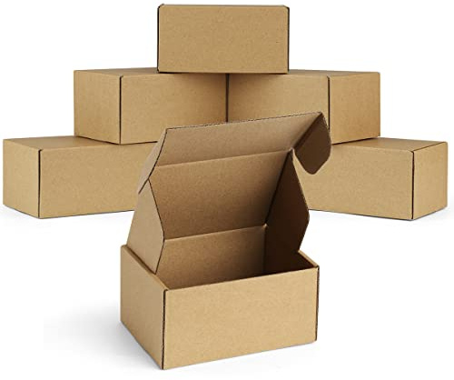 Famagic Verpackungskartons aus Wellpappe, 15,2 x 10,2 x 7,6 cm, Braun, 12 Stück
