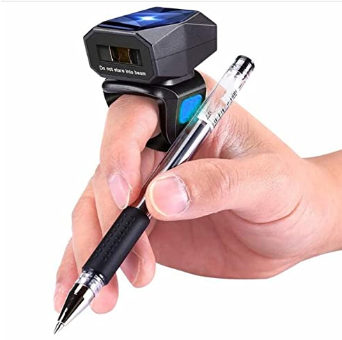 Kabelloser 1D Ring Barcode Scanner, Tragbarer Tragbarer Finger Barcode Leser, 3 in 1 Verbindung, 2,4 G Bluetooth USB Barcode Leser für Windows für OS X