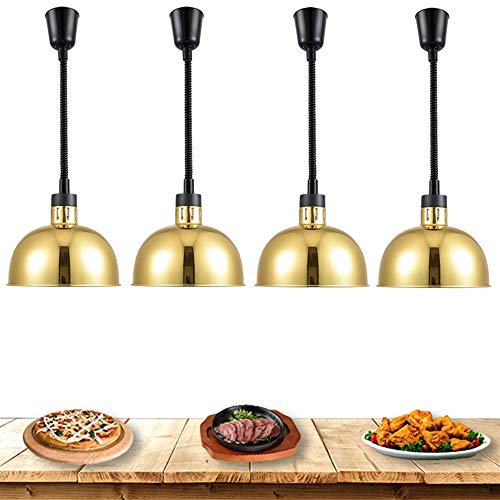 JUNNIU Electric Heat Lamp Food Warmer Light with Bulb 250W, Kitchen Buffet Warmer Infrared Heating Bulb Commercial Food Warmers for Catering Parties Buffets Restaurants, 290mm, 4-Pack Decoration