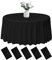 PLULON 5 Stück runde Kunststoff-Tischdecken, schwarze Tischdecke, 213,4 cm, wasserdichte Tischdecke, runde Tischdecke, Großpackung für Geburtstagsfeier, Hochzeit, Picknick Zuhause Esstischdekorationen