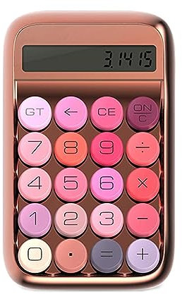 HTLNUZD Calculatrice de bureau à 10 chiffres avec grand écran LCD - Calculatrice de clavier mécanique pour bureau, école, maison, entreprise (or rose)