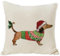 SPXUBZ Kissenbezug mit Aufschrift Merry Christmas, Dackel, niedlicher Hund, Leinen, für den Winter, Festival, Heimdekoration, schönes Geschenk, Innen-Kissenbezug, Größe 40,6 x 40,6 cm (zweiseitiger