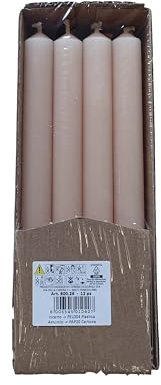 Candele cilindriche colore pieno Ø 1,9 cm 12 pezzi - Cipria