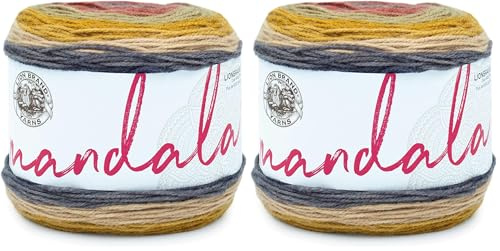 Lion Brand Yarn Company Mandala Yarn, Acrylic, Centaur, 13.97 x 13.97 x 10.16 cm (Pack of 2)