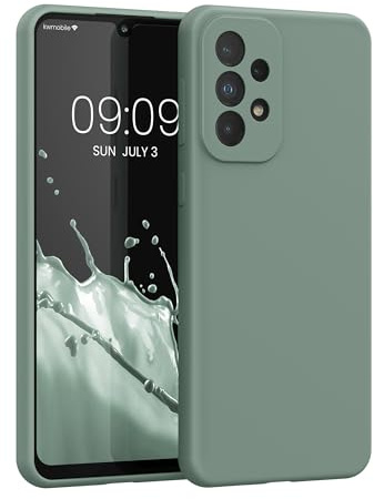kwmobile Handyhülle für Samsung Galaxy A33 5G Hülle - Case Silikon - Kabelloses Laden - Schutzhülle Cover in Rainwashed Grün