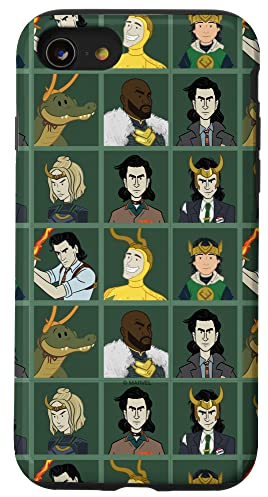 Hülle für iPhone SE (2020) / 7 / 8 Marvel Loki Variants Character Grid Grün