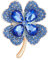LEGENTLISUR Broche En Zircone Cubique Broche Trèfle à Quatre Feuilles Broche En Zircon Exquise Sacs à Dos Pour Femmes Vêtements Vestes Accessoires（Bleu）