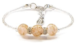 Sospiri Venezia – Damen-Armband mit 3 Murano-Glasperlen, originelles Armband, idealer Schmuck zum Verschenken, hergestellt in Italien mit Zertifikat (Rosa)