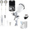 BenBow Lackierpistole Set PK60 HVLP 1,4 mm + 1,8 mm Düse + 600 ml Lackbehälter + Koffer + Druckminderer 9,6 BAR + Lacksieb 190µ x 50 Stück– ideal für Autolackierung Industrielacke