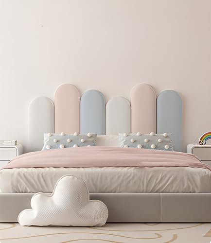 NEPHRA 3D Anti-Collision Headboard Panels for Wall, Peel and Stick Headboards, Upholstered Padded Wall Panels for Home Bedroom, Easy Assemble, Easy to Clean (Color : K, Size : 200cm)