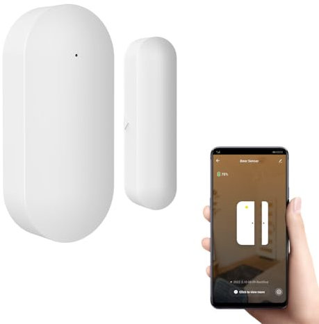 XNY Sensore per Porte e Finestre WiFi a 2,4 GHz, Allarme per Porta Finestra Senza Fili Intelligente, Rilevatore di Porte Aperte con Avviso APP Telefono, Funziona con Alexa e Google Assistant