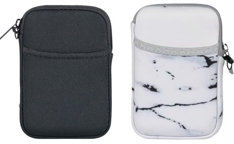 Lot de 2 étuis de rangement pour disque dur externe de 2,5, étanches et résistants aux chocs pour la maison, le bureau et les déplacements - Résistant à la poussière - Noir et noir marbré