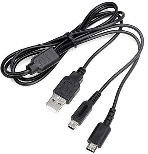 Pennle 2 in 1 Charger Cord Cable for Nintendo DS Lite - Universal USB Charging Cable Lead Wire Cord Cable for DS Lite, 3DS, New 3DS XL, 2DS, DSi & More-Simultaneous Play & Charge-Compact & Efficient