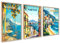 ag.art deco Italien Poster 30x40 | 3x Bilder mit Holz Rahmen | Amalfi Naples Sorrento Zitronen Travel Poster Set Wohnzimmer Schlafzimmer | Mediterran Reisen Aesthetic
