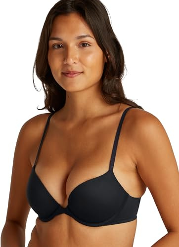 Calvin Klein Damen Plunge BH mit Push-Up, Schwarz (Black), 75A