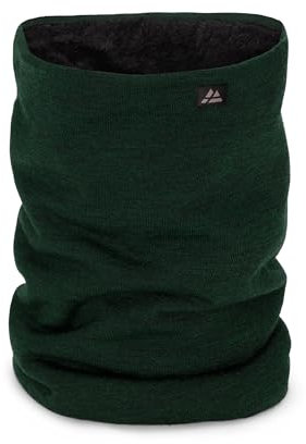 DANISH ENDURANCE Fleece Snood, Merino Wool, Neck Warmer, Warm Thermal Neck Gaiter for Winter, for Men and Women, Unisex, Dark Green, One Size
