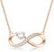 ADVIOK Infinity Necklace 925 Sterling Silver Rose Gold Plated Chain 16'' with AAA Heart Cubic Zirconia Infinity Pendant Present Jewellery Gifts