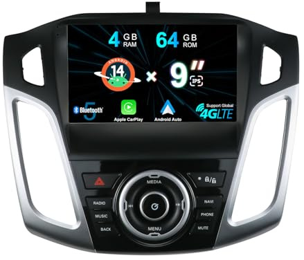 MISONDA 4G+64G Double Din Car Stereo Radio Player Android 14 For Ford Focus 2012-2017 GPS Sat Nav Head Unit With Wireless Carplay DSP WIFI RDS BT5.0 USB AUX