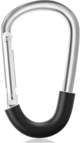 SURDOCA Ganci per passeggino, grandi ganci per passeggino per borse, clip e ganci universali per passeggino, gancio mamma per passeggino resistente, accessori per passeggino per mamma argento 1