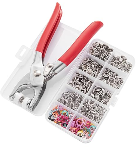 Bailinks 100er Metall-Druckknopf Set mit Zange – Premium Druckknöpfe für Nähen & Ohne Nähen, Ideal für DIY Projekte, Kinderkleidung, Taschen & Handwerk, 9,5 mm (Farbe)