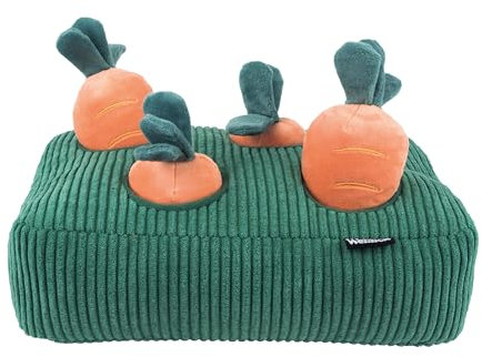Webbox Carrot Patch Dog Toy - Plush with Interactive Treat Hiding Puzzle