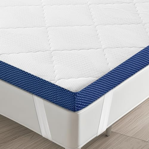 SEZMOONSI Topper 90x200cm, H3 5cm Höhe hypoallergen & atmungsaktiv Kaltschaum Matratzentopper, bequemer Matratzen Topper für Boxspringbett, Wohnwagen, Schlafsofa, mit waschbarem 3D-Netz Bezug
