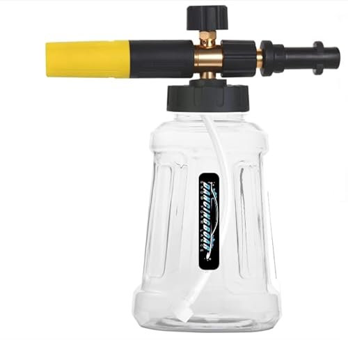 Snow Foam Lance - Car Wash Foam Gun for Pressure Washer Application - 1 Litre Snow Foam Gun Bottle with Adjustable Nozzle for Karcher K Series K2 K3 K4 K5 K6 K7 Pressure Washer
