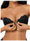 GORGLITTER Women's Strapless Push Up Front Fastening Bra Underwire High Support Scalloped Cross Back Lace Bras Black 34A