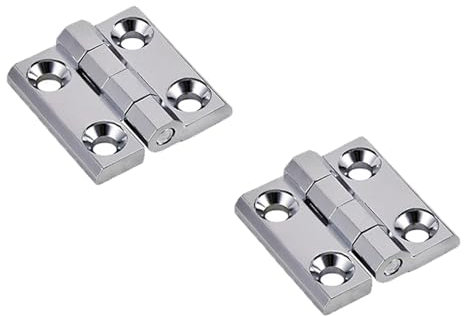 2PCS Marine Boat Hatch Hinges, 304 Stainless Steel Heavy Duty Deck Cabinet Door Hinges for Boat Home Cabinets Deck (40x40x5mm)