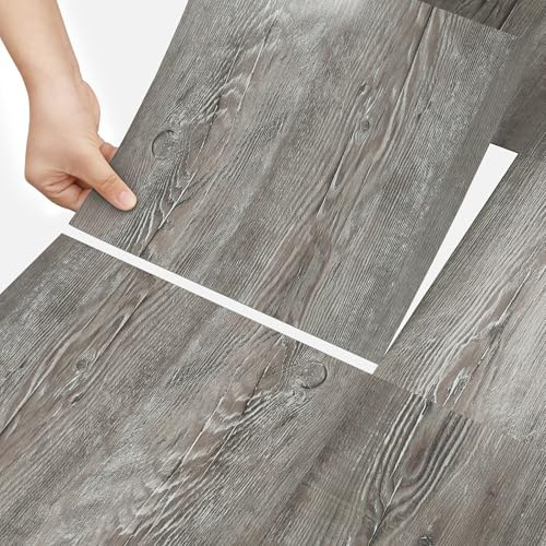 Stickyart 36 Piezas Suelo Vinilo Autoadhesivo Efecto Madera Gris 30x30cm Baldosas Adhesivas Baño Vinilos Decorativos Impermeable Antideslizante Ignífugo para Cocina Baño Salón Baldosas Tabla Madera
