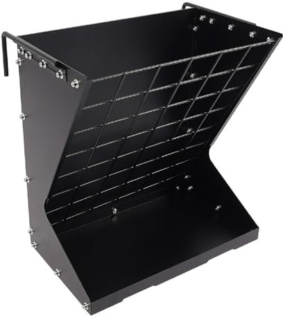 Heuraufe Ziegen Schafe Futtertrog Stahl Tierfutter Futterspender 2 in 1 Heu Getreide Fütterung 30 kg Tragkraft 56.6 cm Länge Rechteck Form Wandmontage Bodenstehend (Schwarz, A)